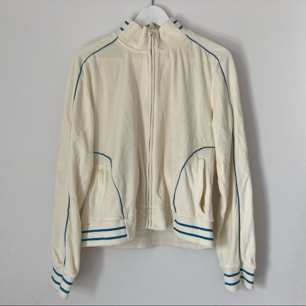 Vintage Velour Zip Up Jacket Sweater